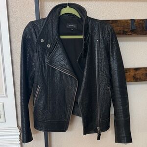 Mackage Black Textured Leather Jacket